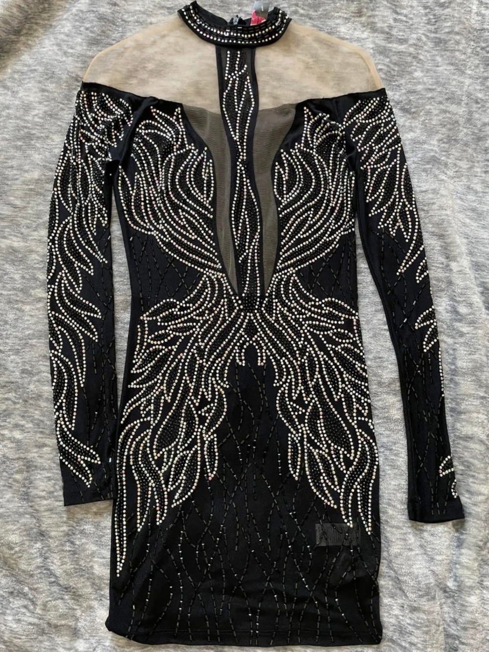 Sheer rhinestone dress